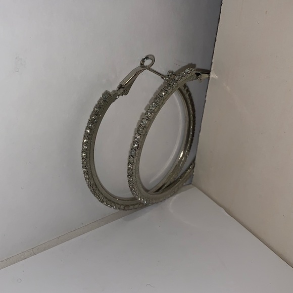 Diamond Hoop Earrings - Picture 4 of 4